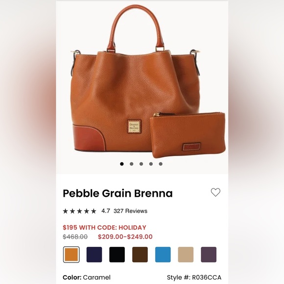 Dooney & Bourke Pebble Grain Brenna in Caramel - Picture 5 of 14